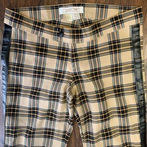 Zara TRF Plaid Flare Stretch Pants